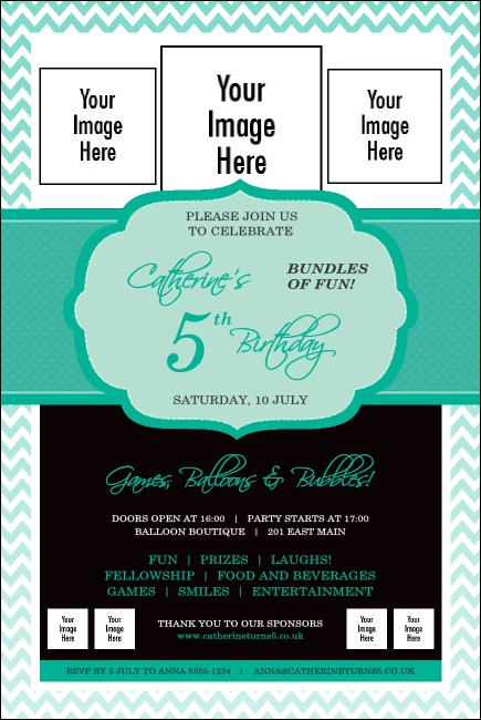 Happy Birthday Chevron Poster