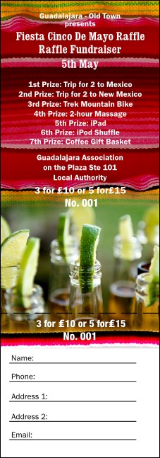 Mas Cervezas Raffle Ticket Product Front