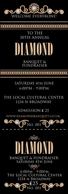 Diamonds Black Event Ticket Product Front