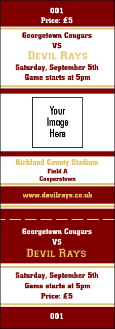 Sports Maroon and Gold Event Ticket