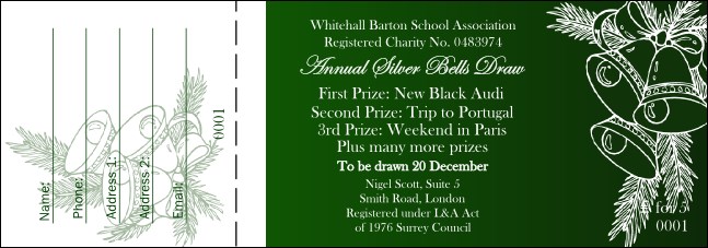 Celebration Bells Raffle Ticket Product Front