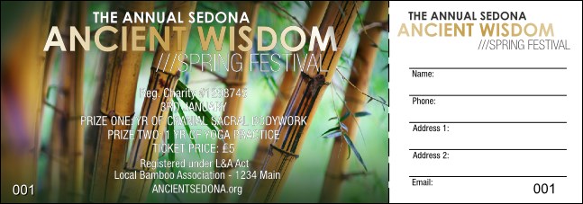 Bamboo Raffle Ticket Product Front