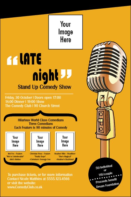 Comedy Retro Microphone Large Image Poster Product Front