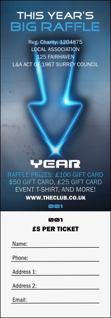 Night Club Neon Raffle Ticket Product Front