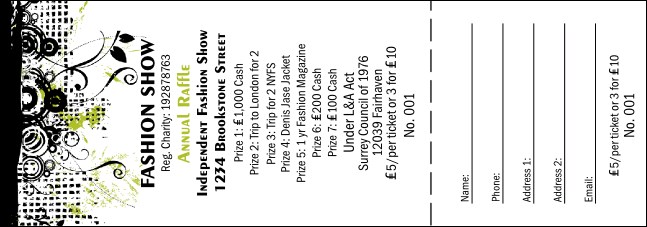 Fashion Show Raffle Ticket Product Front