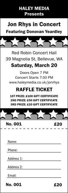 All Purpose Stars Raffle Ticket Product Front