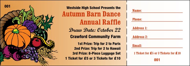 Fall 001 Raffle Ticket Product Front