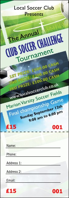 Football Ribbon Raffle Ticket Product Front