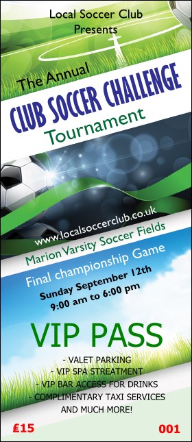 Football Ribbon VIP Pass Product Front