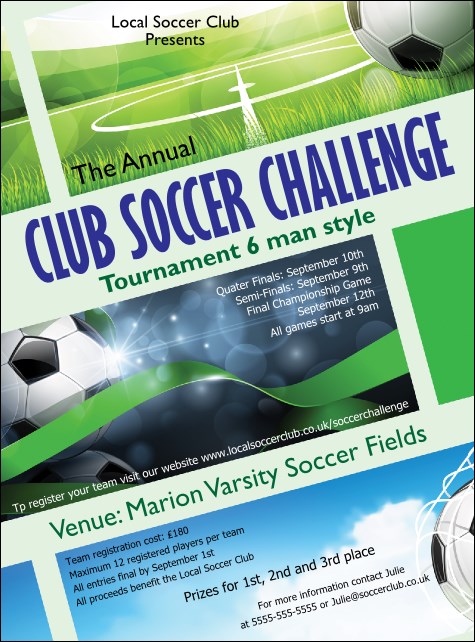 Football Ribbon Flyer Product Front