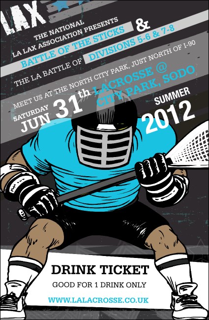 Lacrosse LAX Stick Drink Ticket Product Front