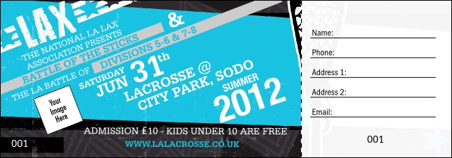 Lacrosse LAX Stick Raffle Ticket Product Front