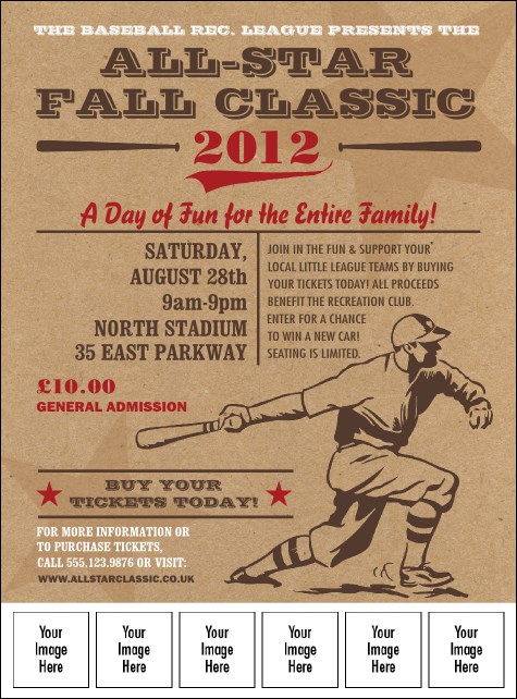 All-Star Retro Baseball Image Flyer Product Front