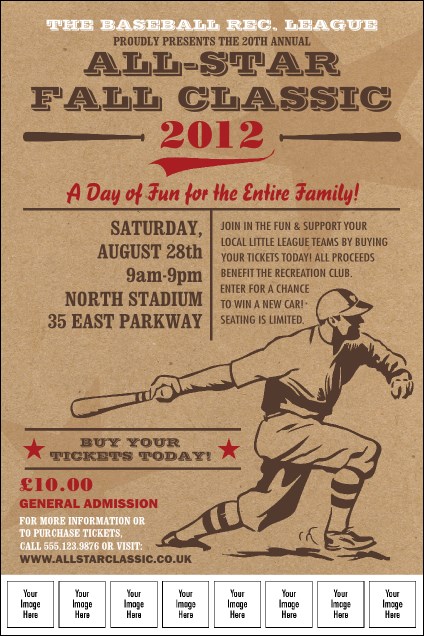All-Star Retro Baseball Image Poster Product Front