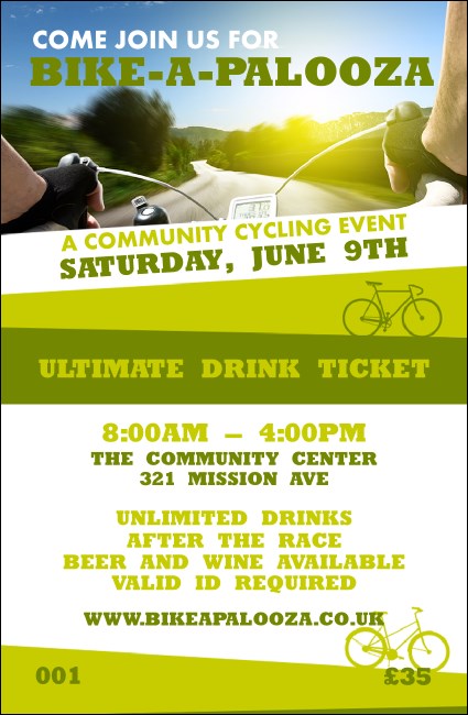 Bike A Palooza Drink Ticket Product Front