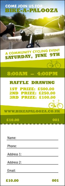 Bike A Palooza Raffle Ticket Product Front