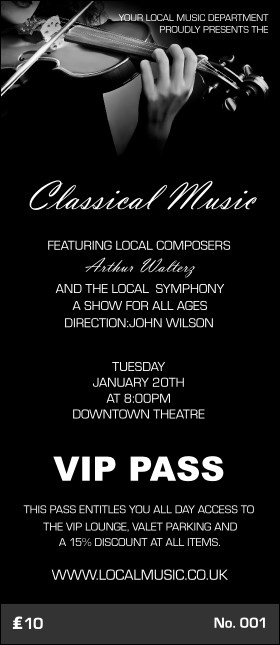 Classical Music VIP Pass Product Front