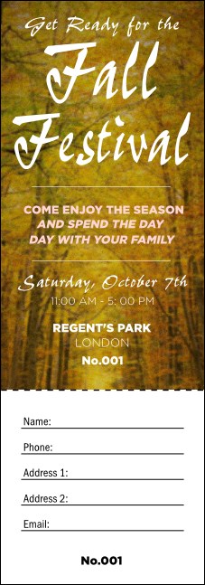 Fall Raffle Ticket Product Front