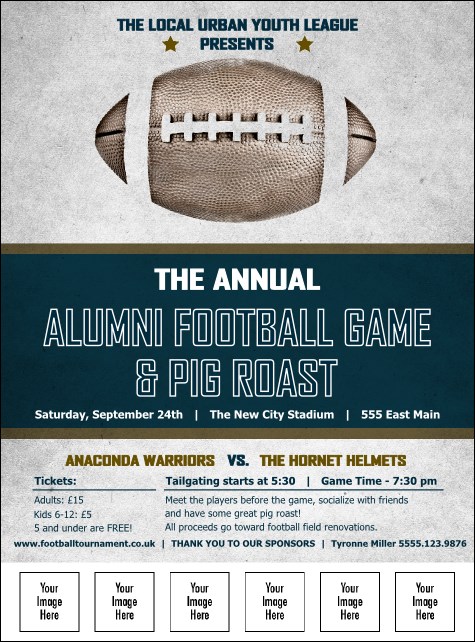 Football Blue Image Flyer Product Front