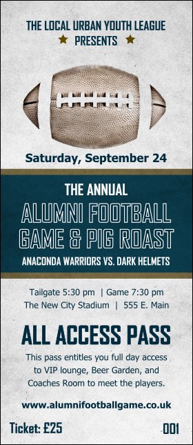 Football Blue VIP Pass Product Front