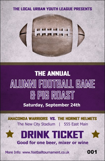 Football Purple Drink Ticket Product Front