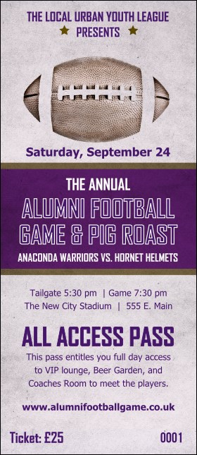 Football Purple VIP Pass Product Front