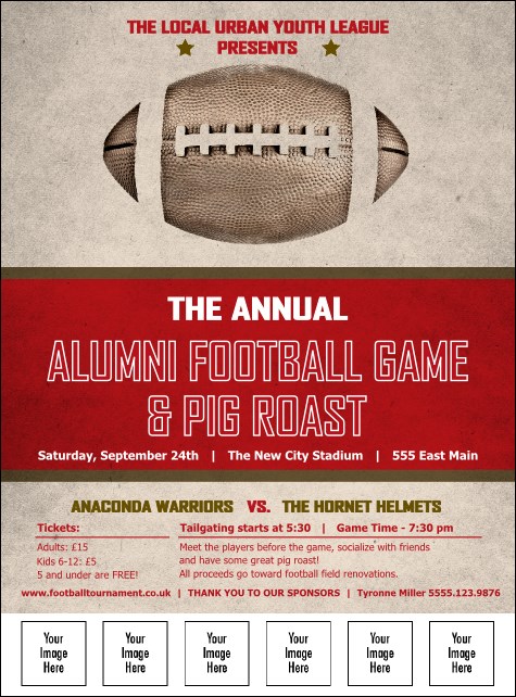 Football Red Image Flyer Product Front