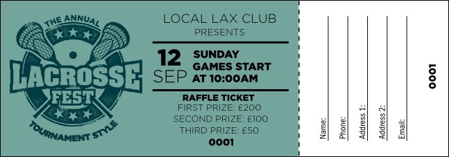 Lacrosse Raffle Ticket Product Front