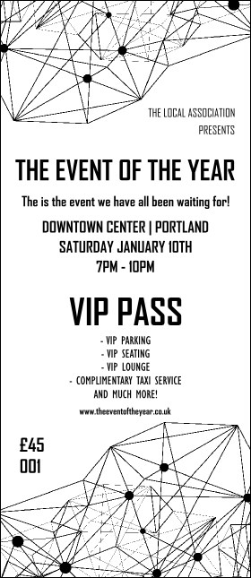 All Purpose Geometric Black and White VIP Pass Product Front