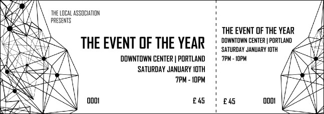 All Purpose Geometric Black and White Event Ticket Product Front