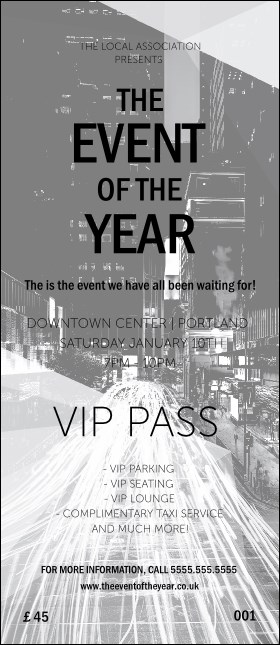 All Purpose Building and Streetlights Black and White  VIP Pass Product Front