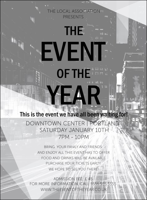 All Purpose Building and Streetlights Black and White  Invitation Product Front