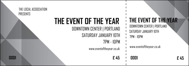 All Purpose  Corners Black and White Event Ticket Product Front