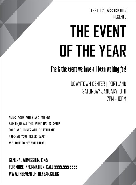 All Purpose  Corners Black and White Invitation Product Front