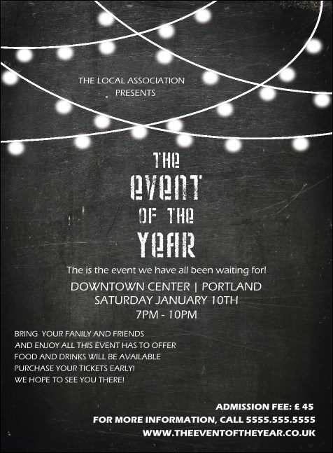 All Purpose Chalkboard Black and White Invitation Product Front