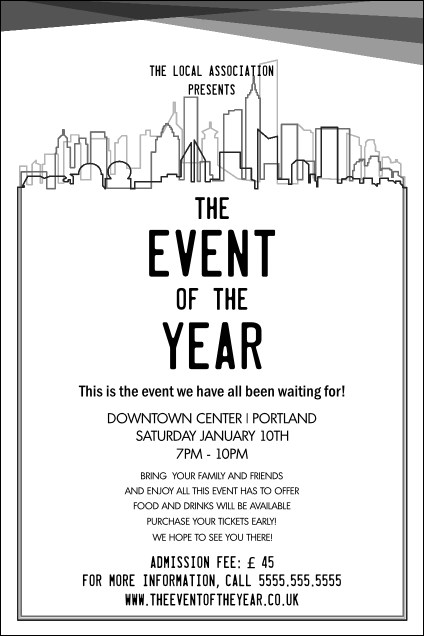 All Purpose Skyline Black and White Poster Product Front
