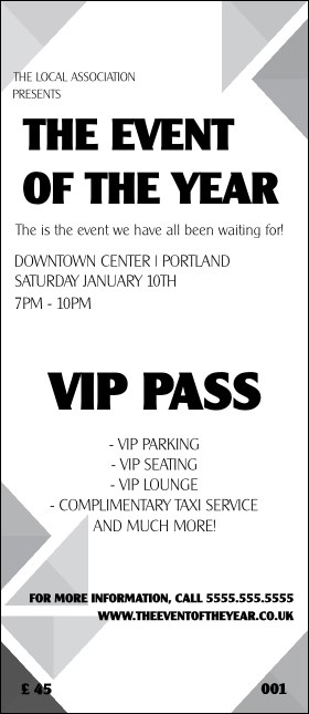 All Purpose Triangles Black and White VIP Pass Product Front