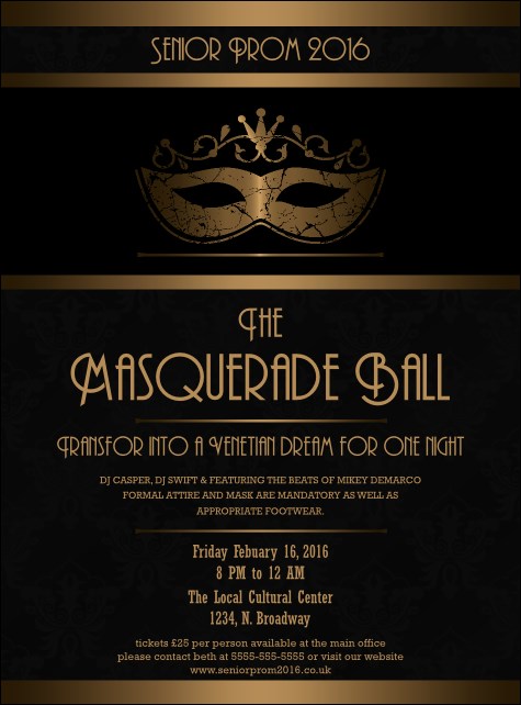 Masquerade Ball 3 Flyer Product Front