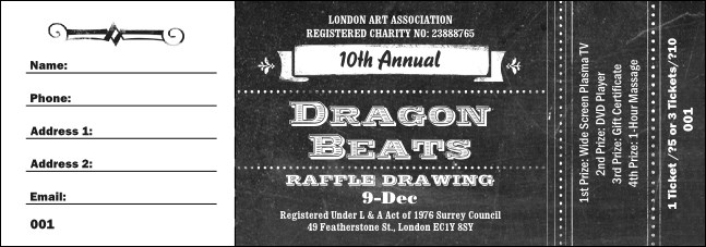 Retro Chalkboard Raffle Ticket Product Front