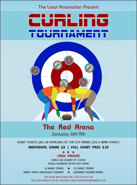 Curling Tournament Flyer Product Front