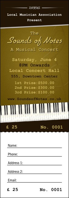 Sounds of Notes Raffle Ticket Product Front