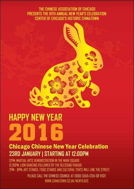 Chinese New Year Rabbit Postcard Product Front