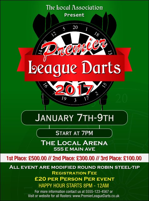 Premier League Darts 2017 Flyer Product Front