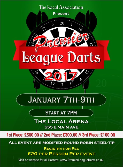 Premier League Darts 2017 Invitation Product Front