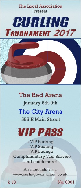 Curling Tournament 2017 VIP Pass Product Front