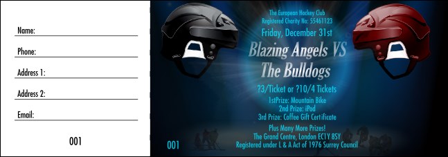 Hockey Faceoff Raffle Ticket Product Front