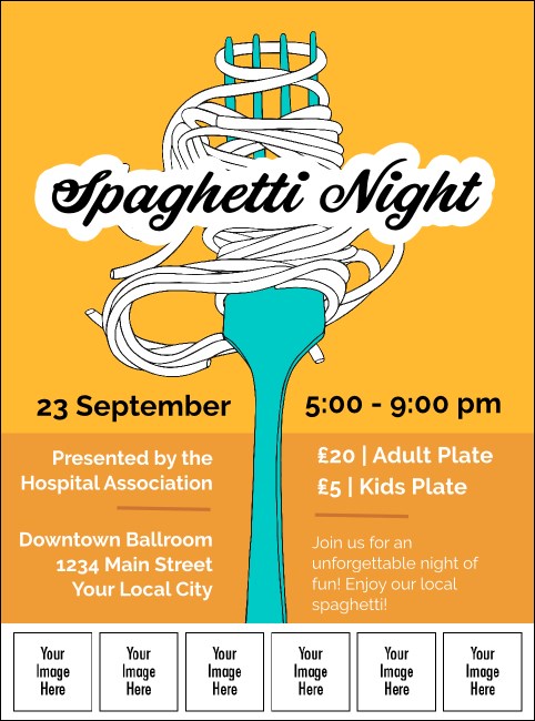 Retro Spaghetti Logo Flyer Product Front