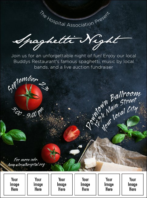 Spaghetti Ingredients Logo Flyer Product Front