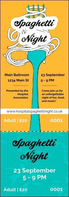 Retro Spaghetti Event Ticket Product Front