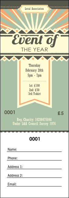 Retro Raffle Ticket Product Front